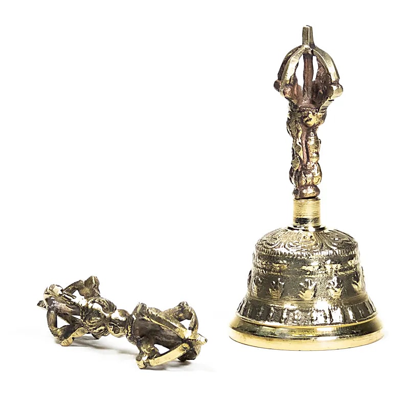 Dorje & Cloche de laiton petit -- 5.5x11 cm