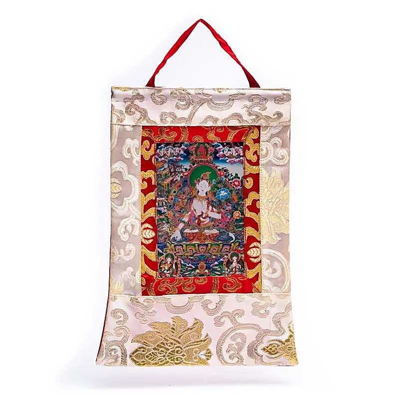 Tara Blanche Thangka imprimée -- 29x20cm