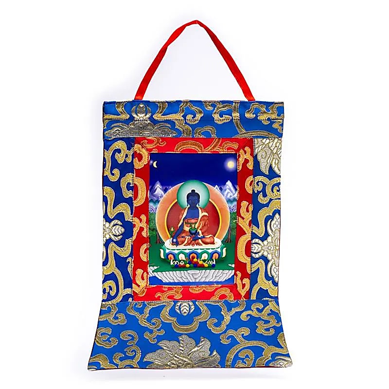 Bouddha de médecine Thangka imprimée -- 29x20cm