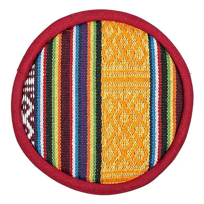 Coussin pour bol chantant tibétain design tribal -- 15.5 cm
