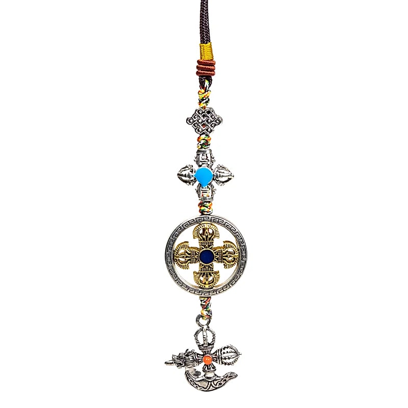 Pendentif de protection double dorje kartika -- 20 cm; 24 g