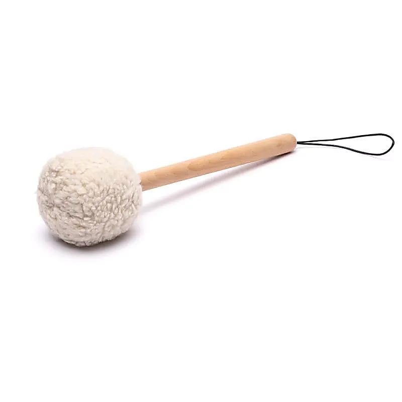 Batteur de gong à poignée à tête douce en bois -- 38cm