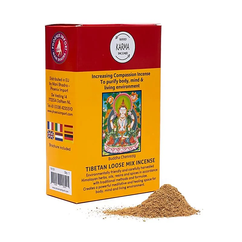 Poudre d'encens tibétain Augmentation de  la compassion -- ±130-140g