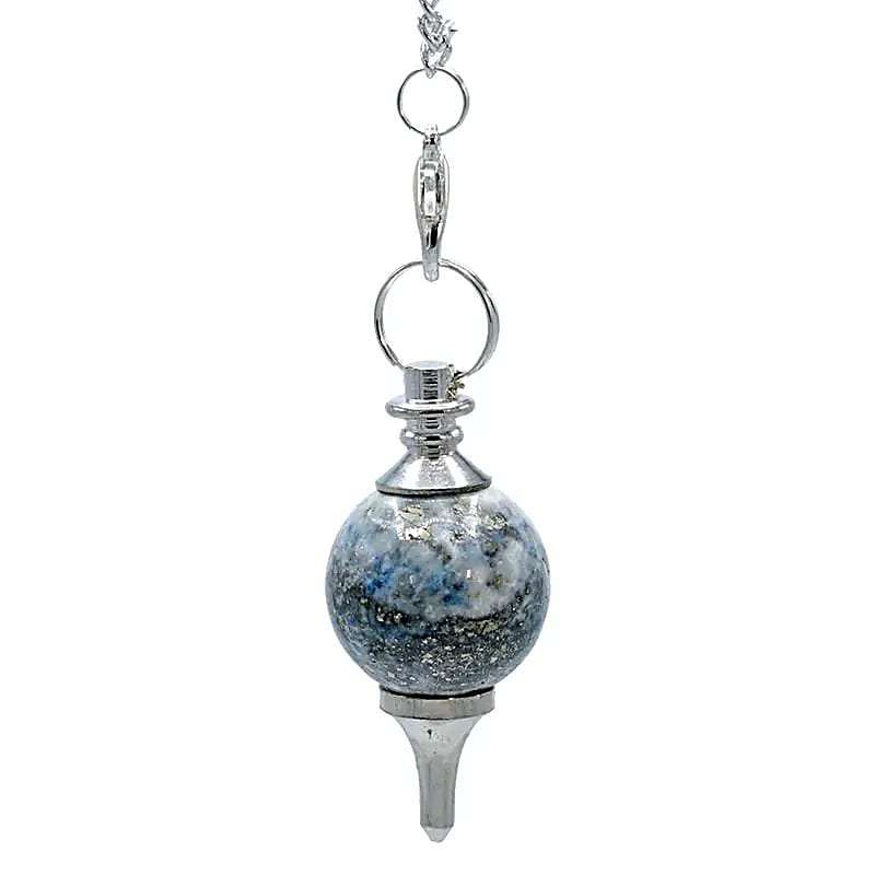 Pendule Lapis lazuli poli et métal -- 12 g; 3.5x1.7 cm