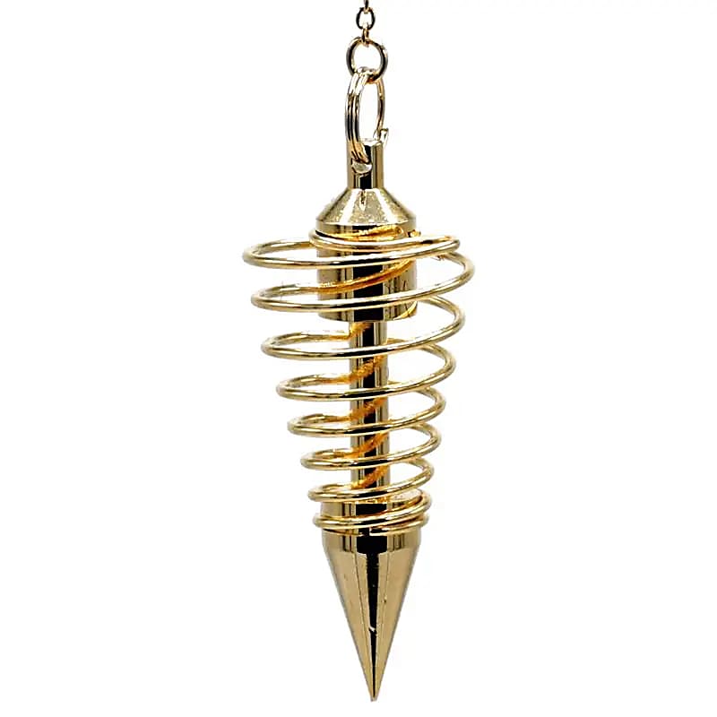 Pendule à spirale en laiton couleur or -- 26 g; 6 cm