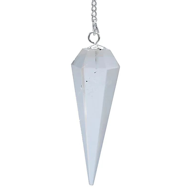 Pendule cristal de roche pointe à facettes -- 3.5 cm