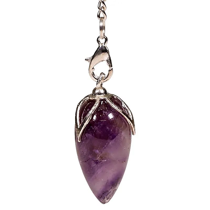 Pendule lotus Amethyste en pointe -- 2.5-3 cm