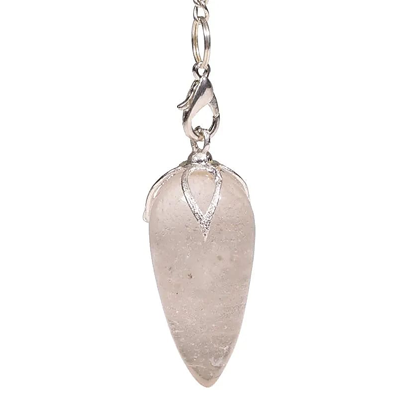 Pendule lotus cristal de roche en pointe -- 2.5-3 cm