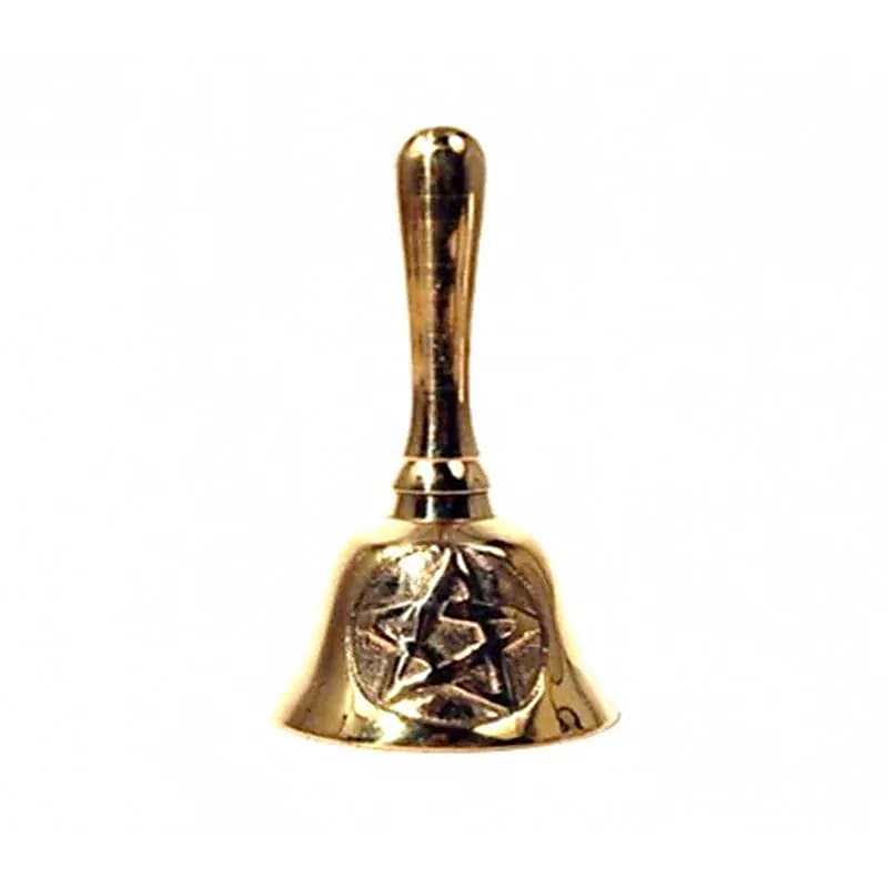 Cloche laiton Symbol pentacle -- 9.5x4.5 cm