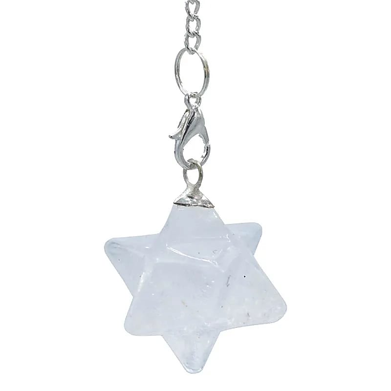 Pendule Cristal de Roche Merkaba 7 Chakra -- 3 cm