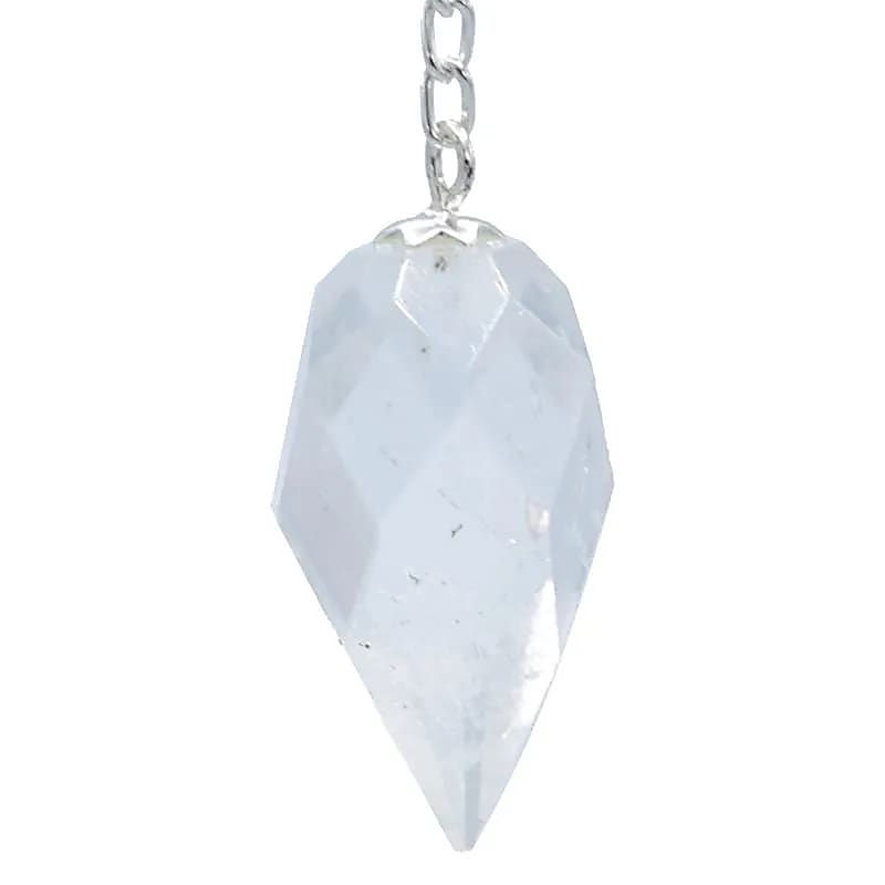 Pendule cristal roche larme à facettes -- 12 g; 3 cm