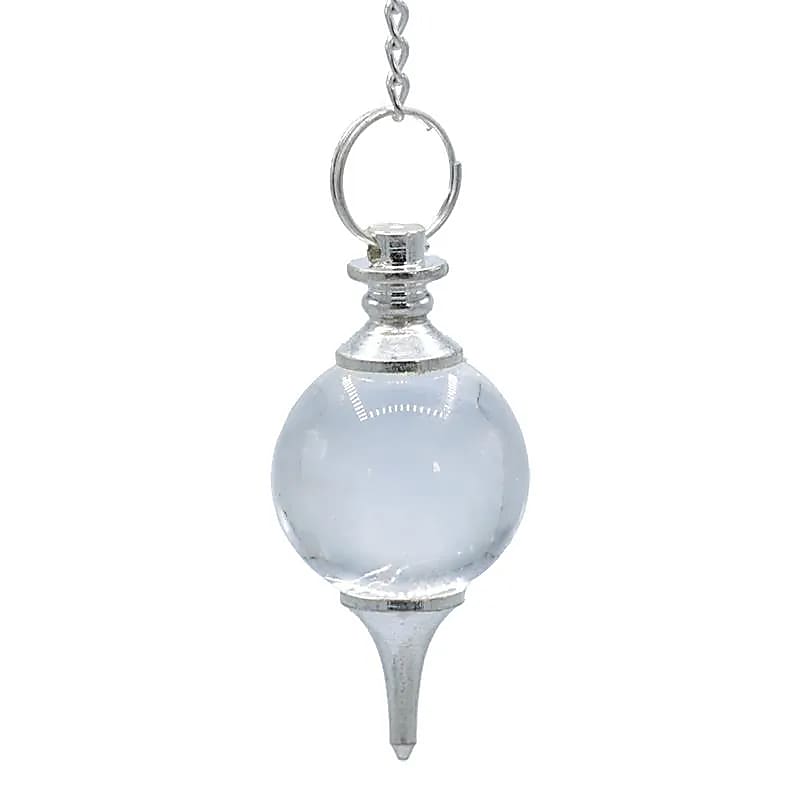 Pendule Cristal de roche 7 Chakra -- 24 g; 4.5 cm