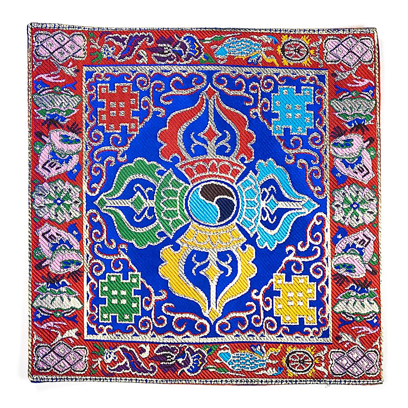 Napperon cloche tibétaine/Autel motif d. Dorje -- 22x22 cm