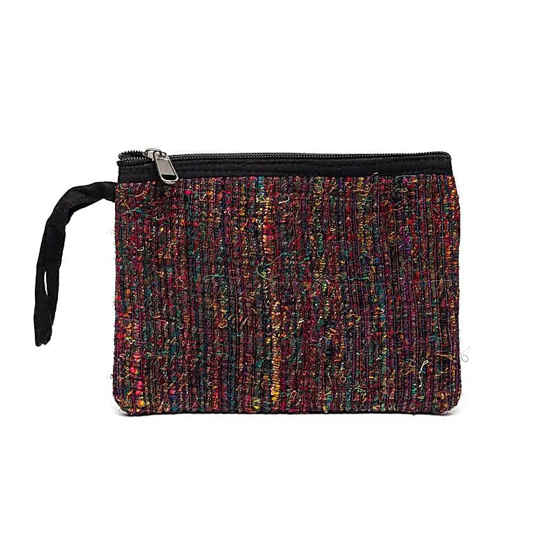 Pochette en soie recyclée -- 19x14 cm