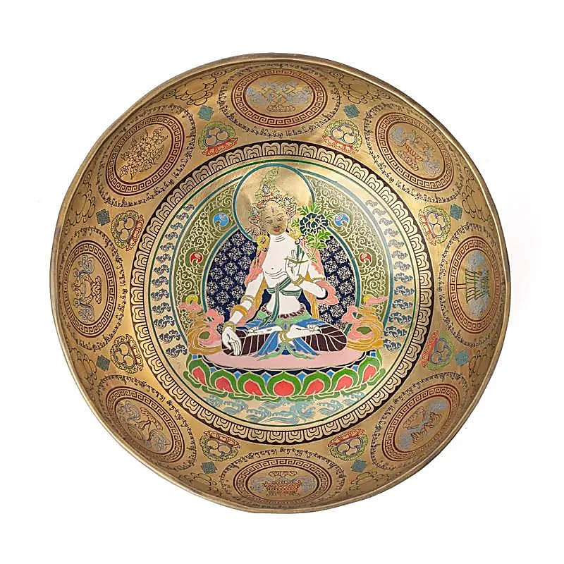 Bol chantant Tara Blanche peint à la main -- 29–32 cm; ±2500–3300 g