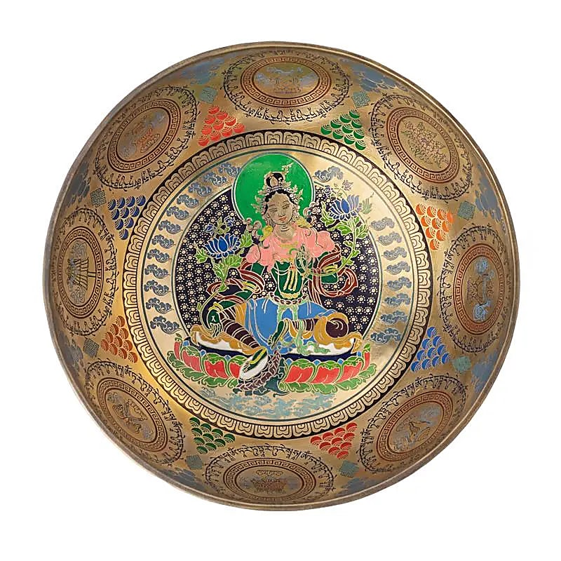 Bol chantant Tara Verte peint à la main -- 29–32 cm; ±2500–3300 g