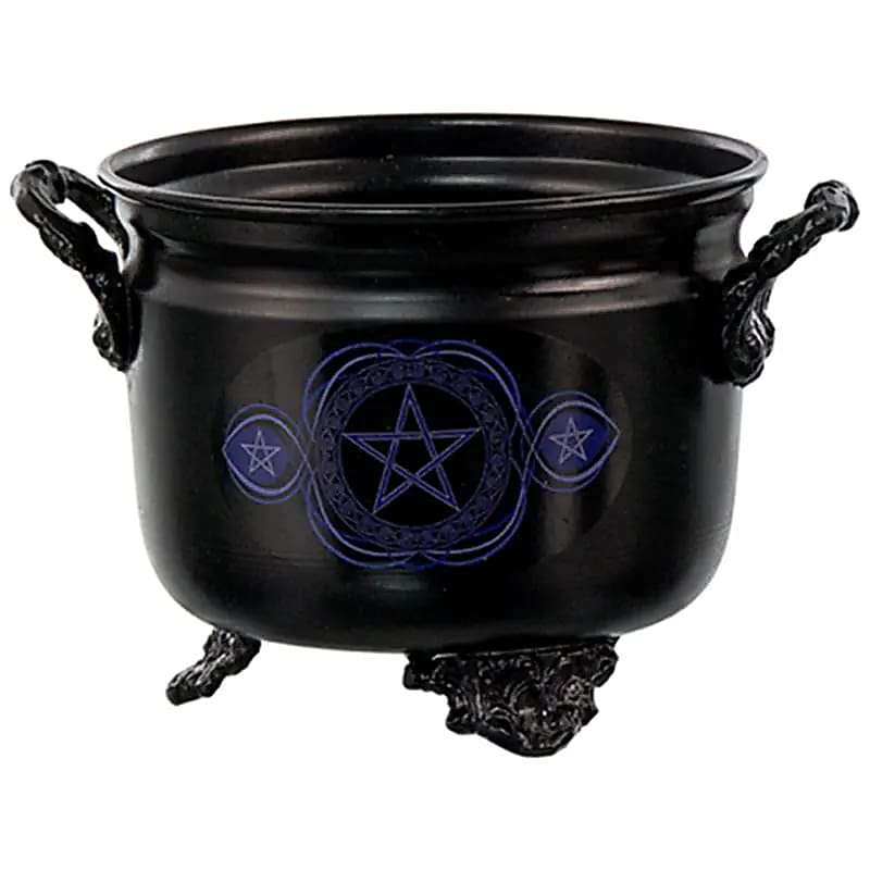 Chaudron avec Pentacle bleu -- 10x8 cm