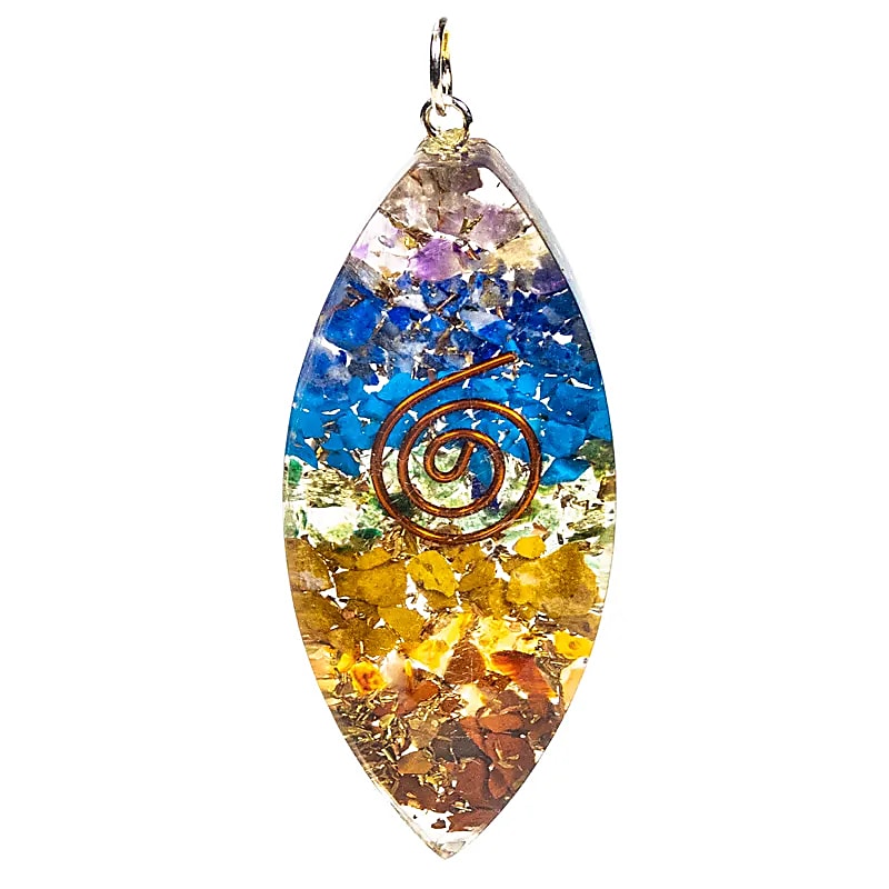 Orgonite pendentif oval multicouleur -- 5 cm