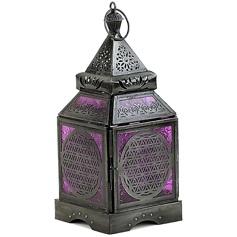 Eclairage d’ambiance Lanterne Fleur de Vie -- 9.5x10x23 cm