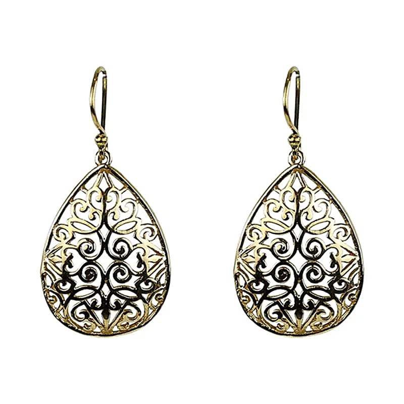 Boucles d'oreilles en forme de larmes laiton doré -- 3 cm