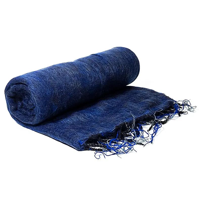 Châle de Méditation bleu foncé -- 200x80 cm