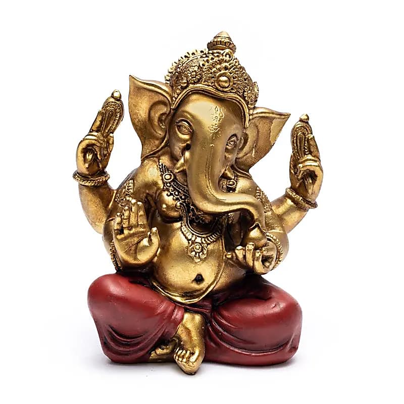 Statue de Ganesh couleur or -- 458 g; 14.3x10.5x17.7 cm