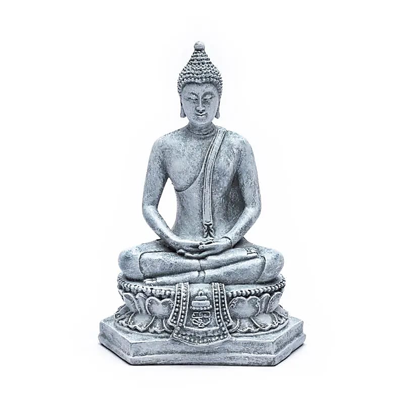 Bouddha méditant Thaïlande gris -- 298 g; 13x8x18 cm