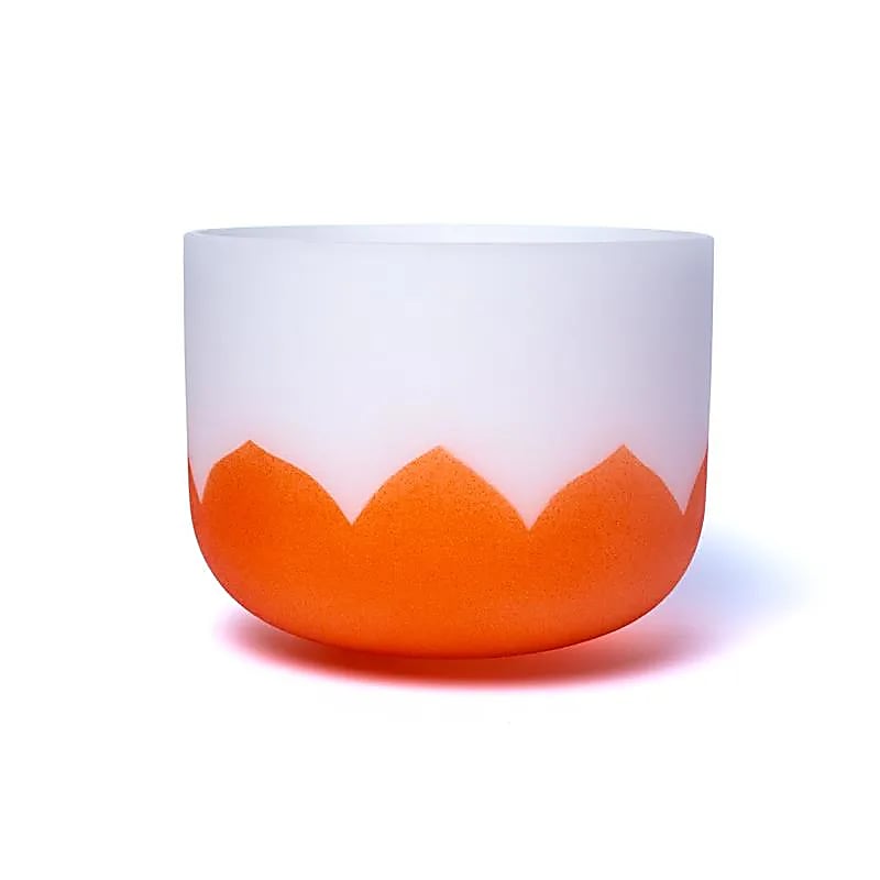 Bol chantant en cristal lotus 2ème chakra RE 432Hz -- 20cm