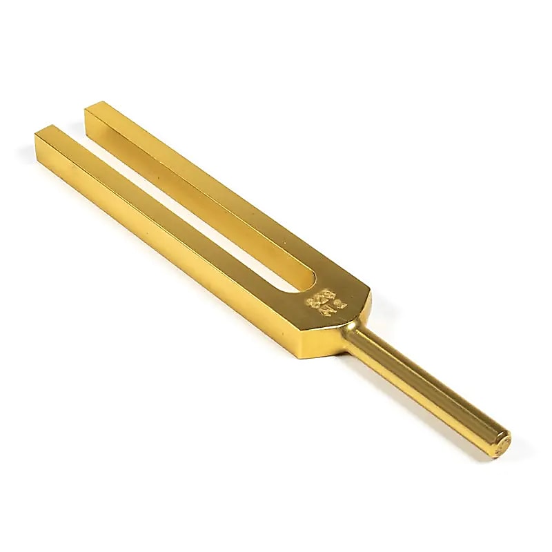Diapason Mi 528 Hz ADN réparation couleur or -- 7.6 cm