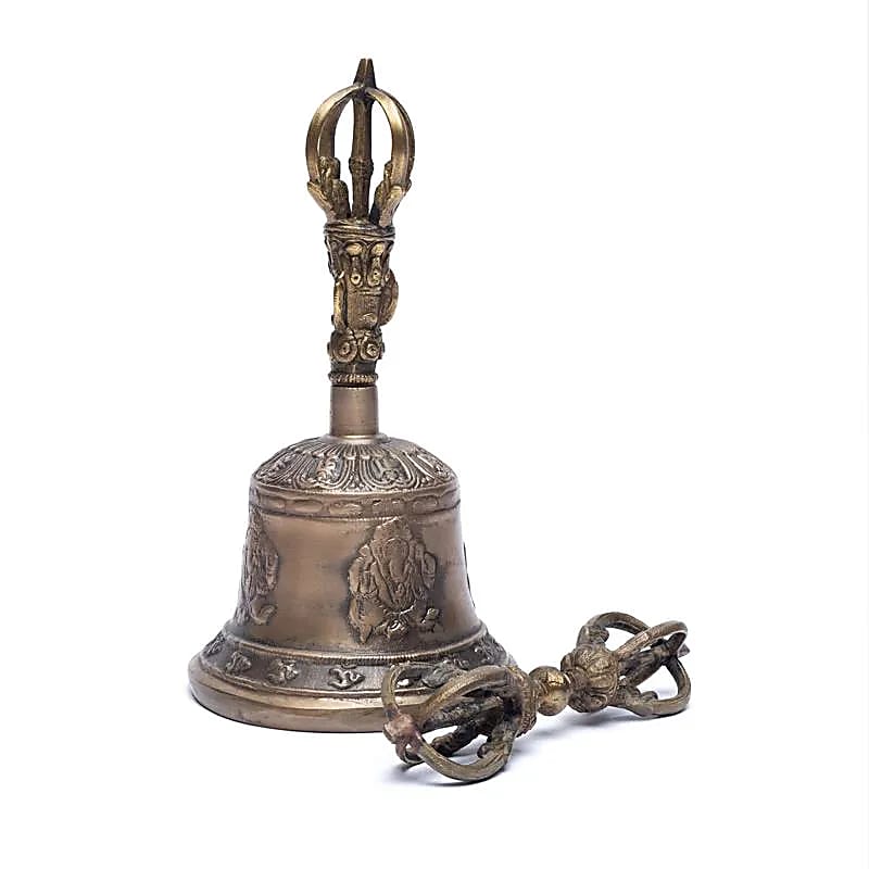 Dorge et cloche avec Ganesh et Om L -- 11x21cm