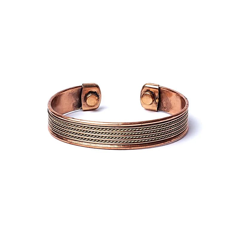Bracelet cuivre quatre cordons magnétiques -- ±6.5cm