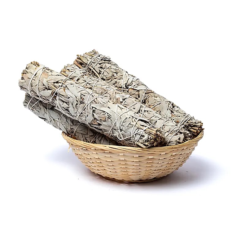 Sauge blanche Smudge XL panier de 6 -- ±115 g;±23x5.5 cm