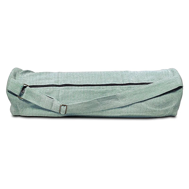 Sac de yoga en coton vert -- 65x19cm