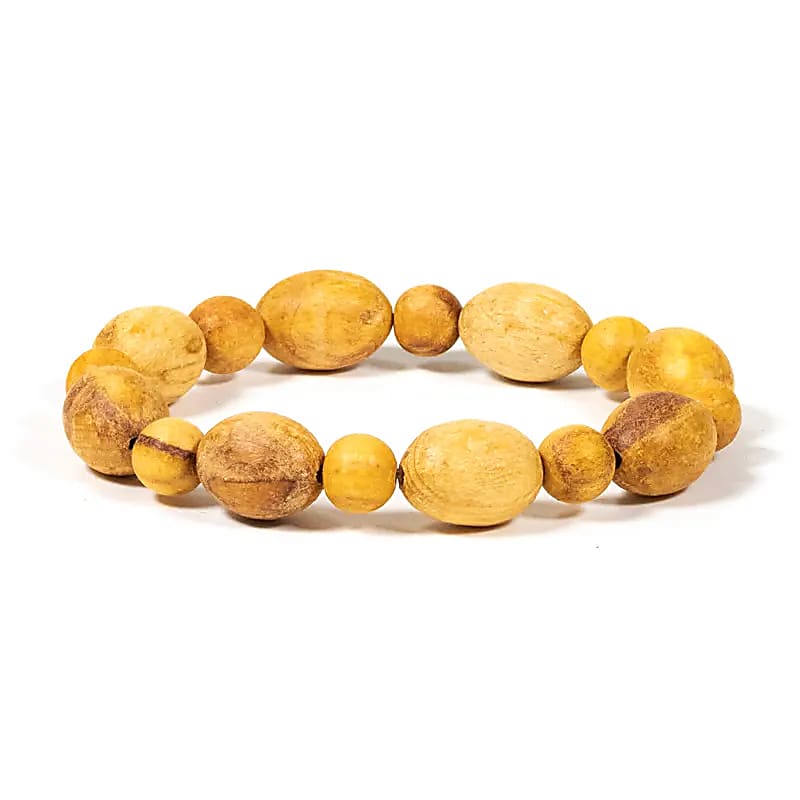 Bracelet Palo Santo élastique rondes et ovales -- 0.8 cm