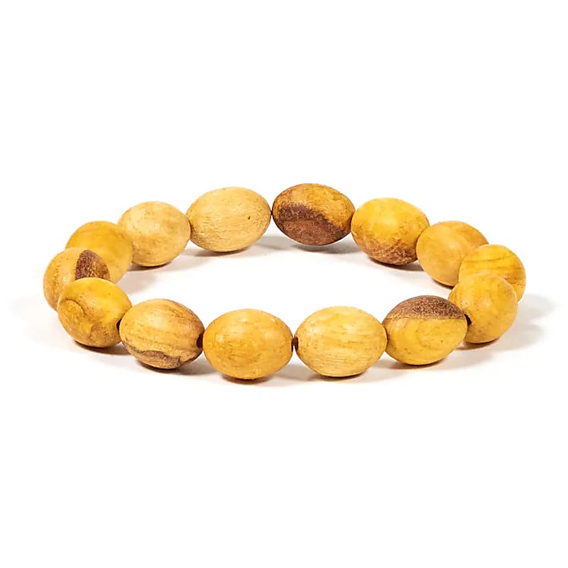 Bracelet Palo Santo perles ovales élastiques -- 1 cm