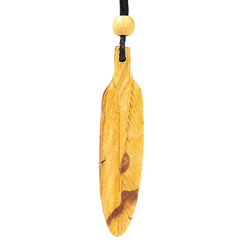 Collier de plumes Palo Santo grand -- 9 cm