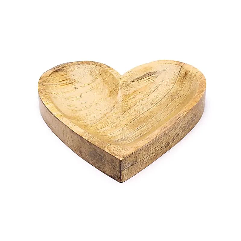 Coupelle en forme de cœur bois de manguier -- 15x15x2,5cm