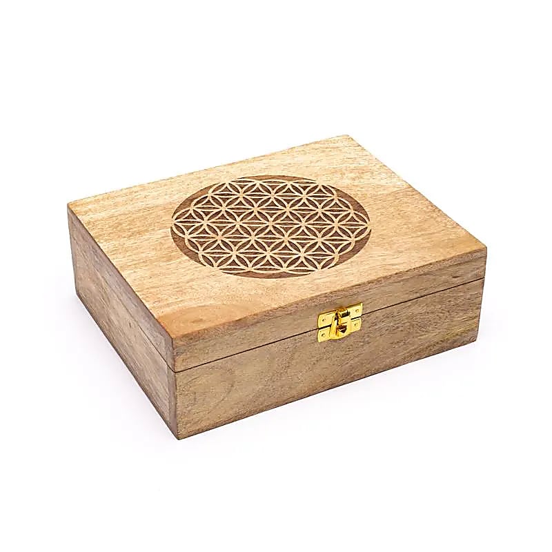 Boîte à thé Fleur de Vie -- 22x18x8cm