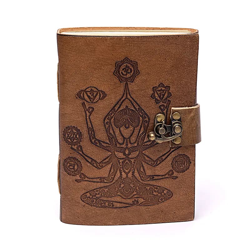 Carnet de note Chakra Méditation avec couverture en cuir synthétique -- 250g; 18x13 cm