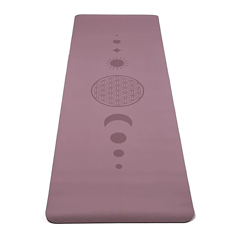 Yogi & Yogini Premium tapis de Yoga TPE Fleur de Vie lilas -- 950 g