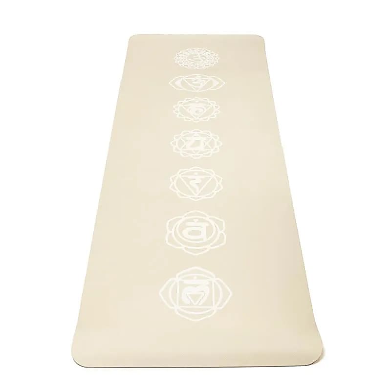 Yogi & Yogini Premium tapis de Yoga TPE Chakra beige -- 950 g