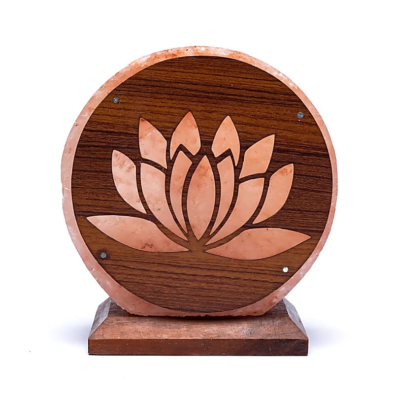 Lampe de sel Lotus avec câble et LED -- ± 22x19x10 cm