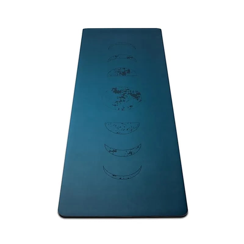 Yogi & Yogini Tapis de Yoga en PU phases lunaire Pétrole -- ±2500g; ±183x61x0,3cm