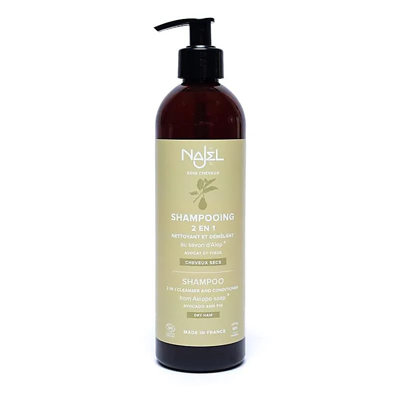Najel Aleppo shampoo 2 en 1 pour cheveux secs bio -- 500 ml