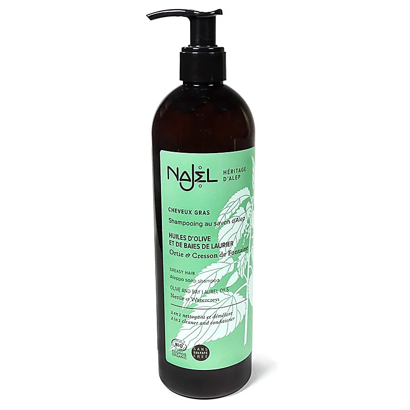 Najel Aleppo shampoo 2 en 1 pour cheveux gras bio -- 500 ml