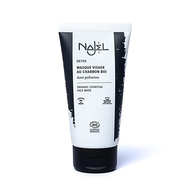 Najel masque visage nettoyant au charbon bio -- 75 ml