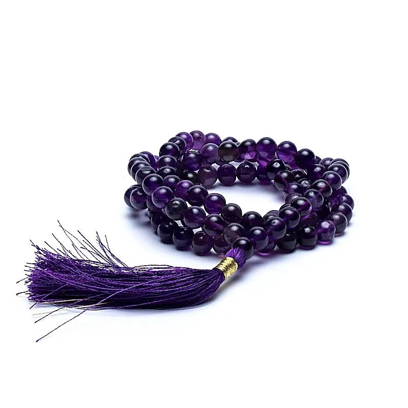 Mala Améthyste qualité AA 108 perles + sachet -- 0.6 cm