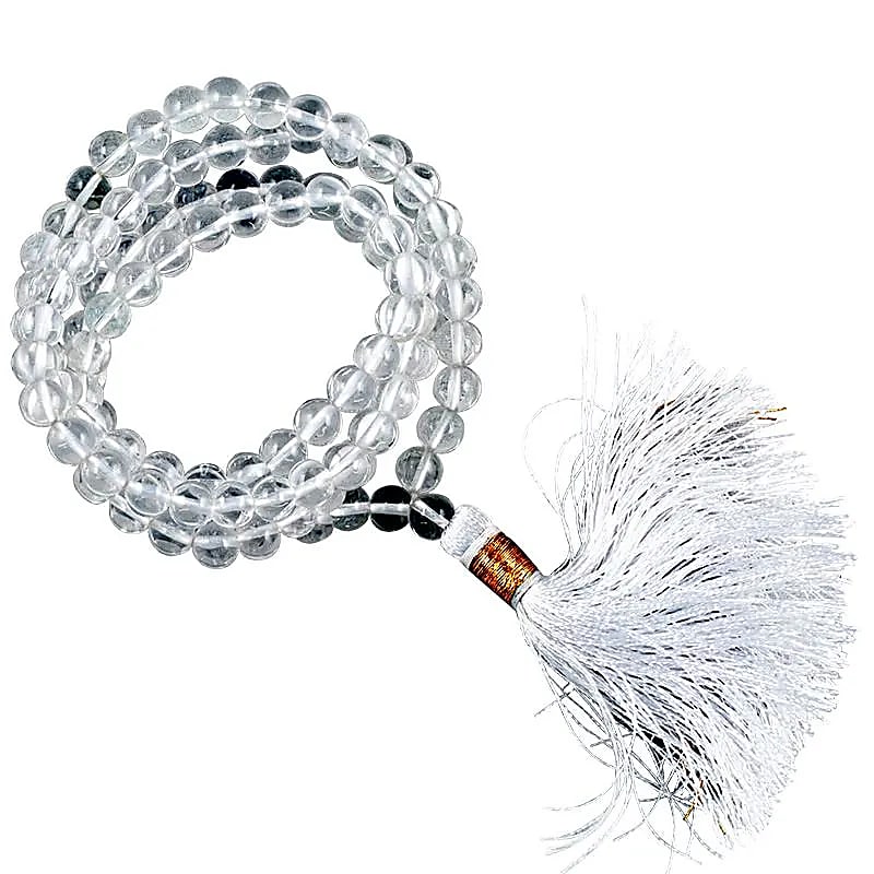 Mala Cristal de roche qualité AA 108 perles+sac -- 0.6 cm