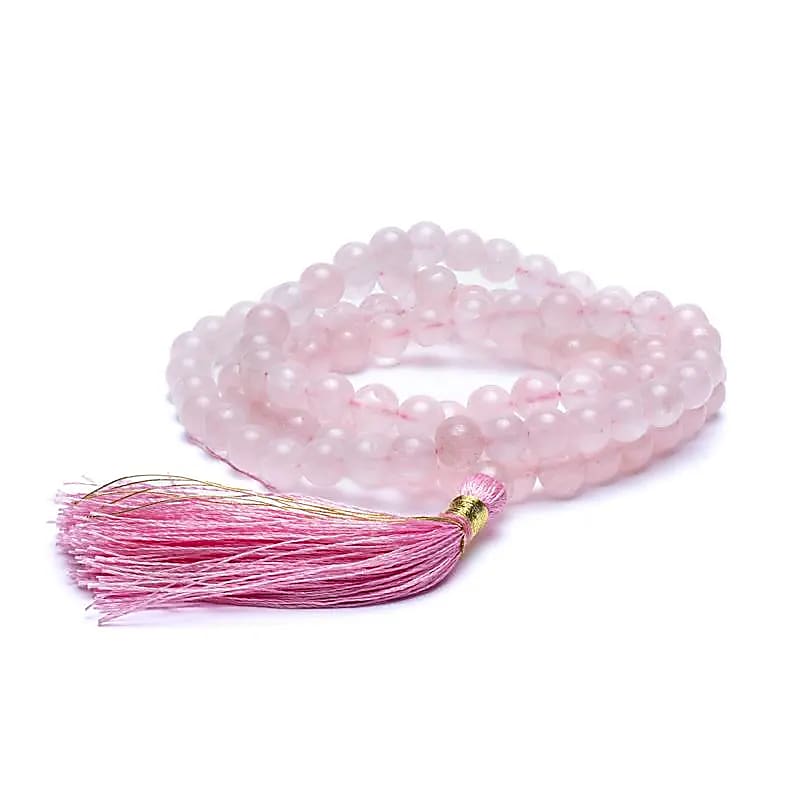 Mala Quartz rose AA 108 perles+sachet -- 0.7 cm