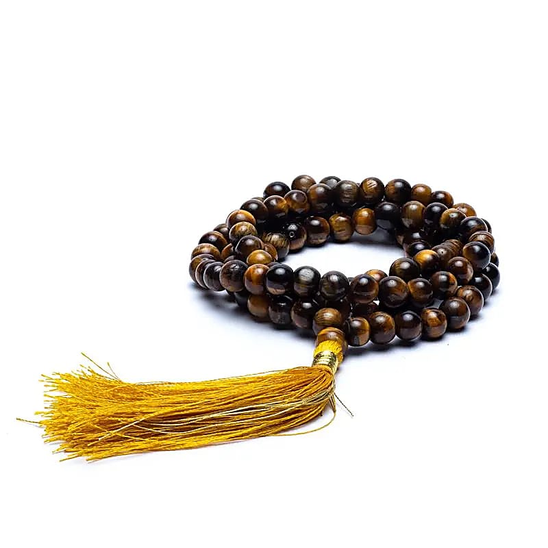 Mala oeil de tigre qualité AA 108 perles + sachet -- ±0.7cm